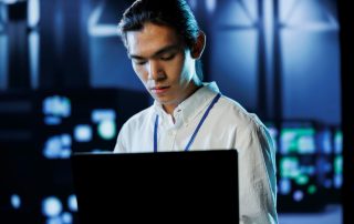 Small business professional using IT support services